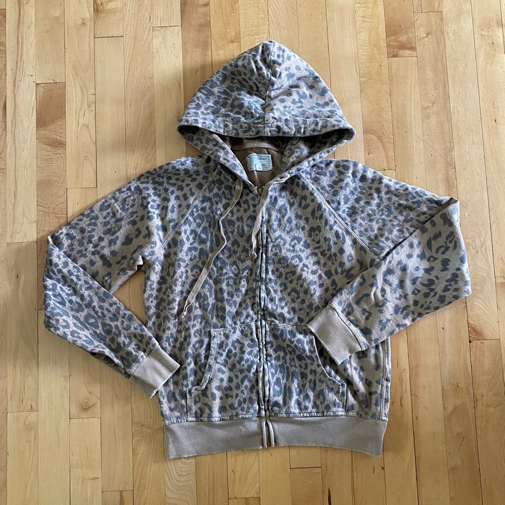 Current/Elliott Tan Cheetah The Zip Hoodie - Picture 2 of 5